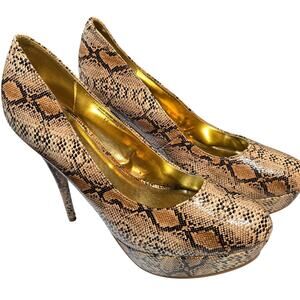 Women's 11 6 Inch Snake Skin Bumper High Heel Pump Stiletto Shoe